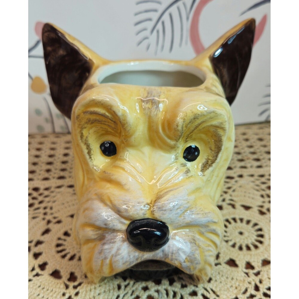 NWT Adorable Ceramic White Terrier Dog Indoor Planter Versatile Decor